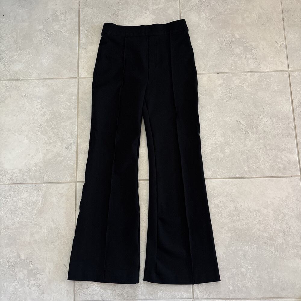 Spanx The Perfect Pant Hi-Rise Flare Wide Leg Trouser Sz Medium Black 30” In